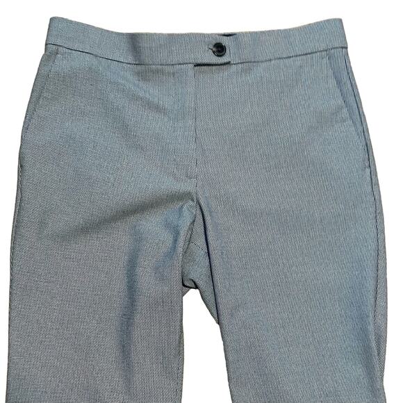 Ann Taylor Black White Herringbone Wide Leg Dress Pants 12 - Picture 3 of 6